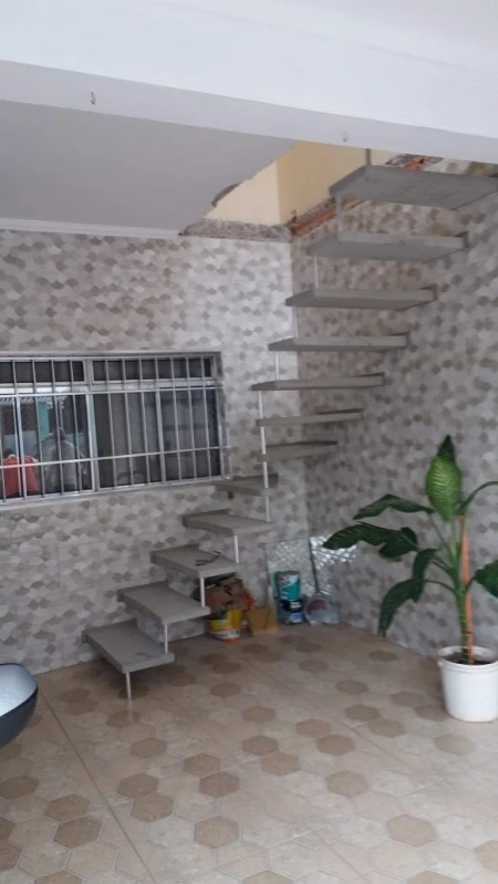escada de concreto em l